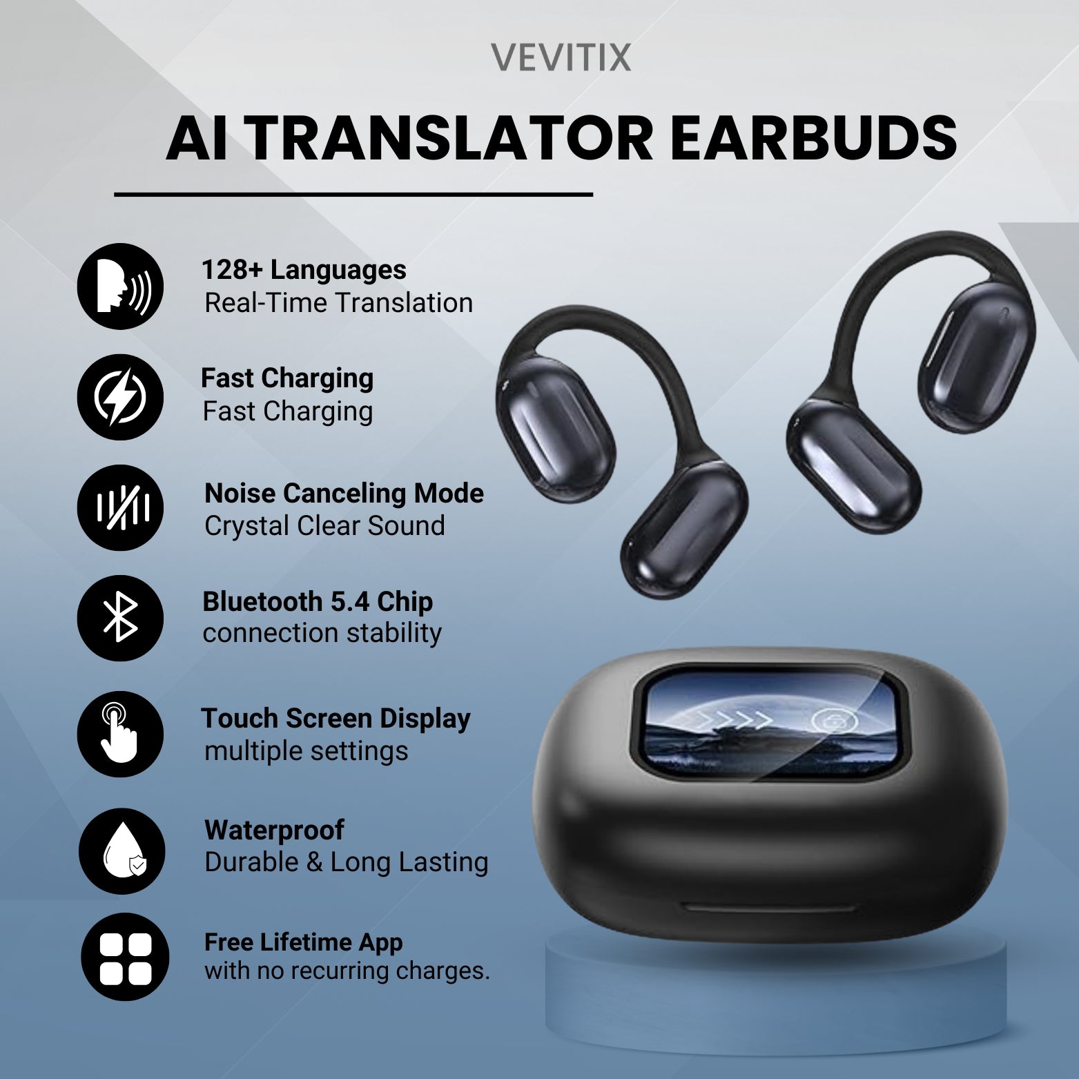 Vevitix - AI Translator Earbuds